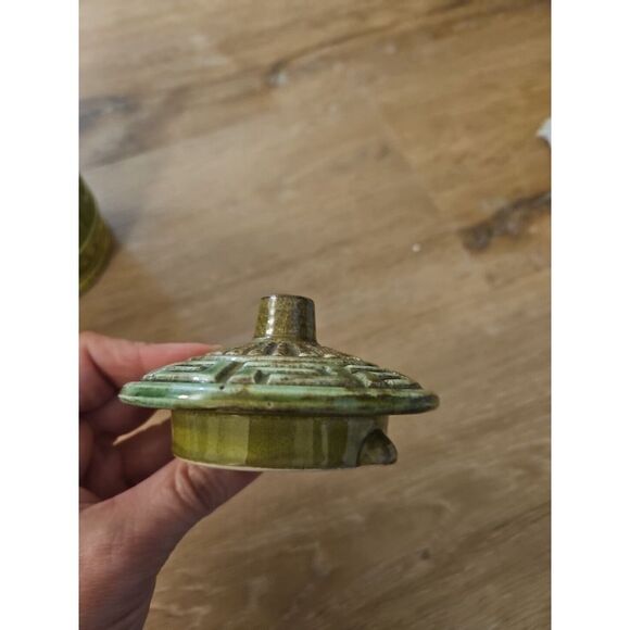 Vintage Royal Sealy Made in Japan‎ Green Tea Pot Greek Key Mid Century - Picture 3 of 6